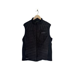 Eddie Bauer Stormdown 800 Men's Puffer Vest Black Full Zip 90% Down Size Medium
